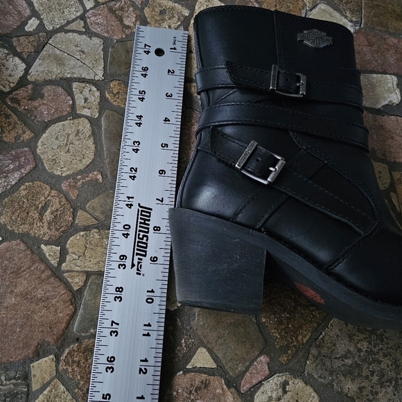 Harley Davidson Heights Black Leather Motorcycle Boots Women's, Metal, Size 8.5 - Picture 7 of 14